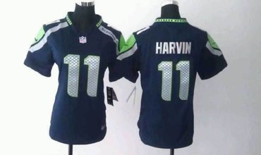 Women NEW NFL Seattle Seahawks 11 Percy Harvin Blue Jerseys