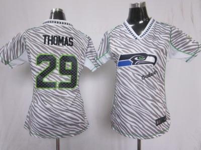 NEW Women NFL Seattle Seahawks #29 Earl Thomas jerseys(fem fan zebra)