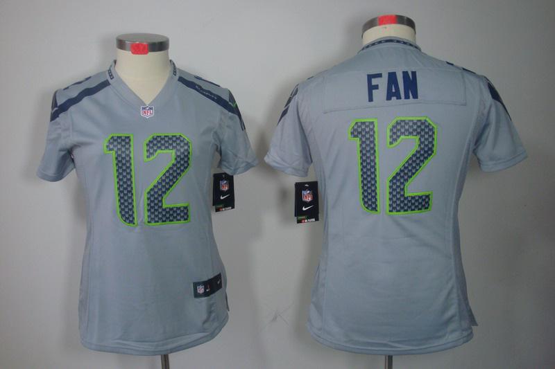 Women NEW NFL Seattle Seahawks 12 Fan Grey Jerseys