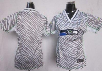 Women NEW Seattle Seahawks Blank FEM FAN Zebra NFL Jerseys