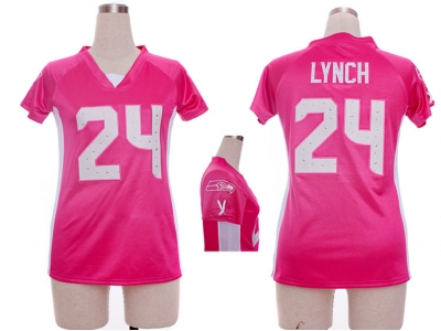 NEW NFL Seattle Seahawks #24 Marshawn Lynch pink jerseys(draft him ii top)