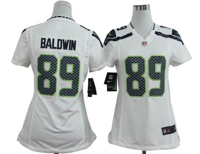 Women NEW NFL Seattle Seahawks 89 Doug Baldwin White Jerseys