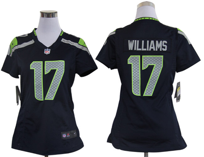 Women NEW NFL Seattle Seahawks 17 Mike Williams Blue Jerseys