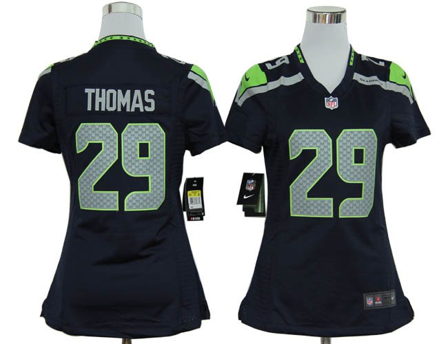 Women NEW NFL Seattle Seahawks 29 Earl Thomas Blue Jerseys