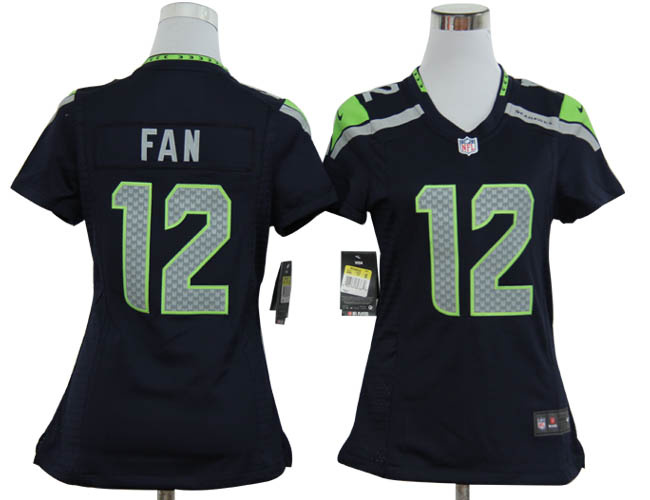 Women NEW NFL Seattle Seahawks 12 Fan Blue Jerseys