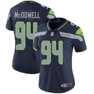 Nike Seahawks #94 Malik McDowell Steel Blue Team Color Women's Stitched NFL Vapor Untouchable Limited Jersey