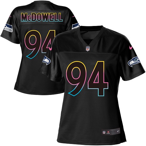 Nike Seahawks #94 Malik McDowell Black Women's NFL Fashion Game Jersey