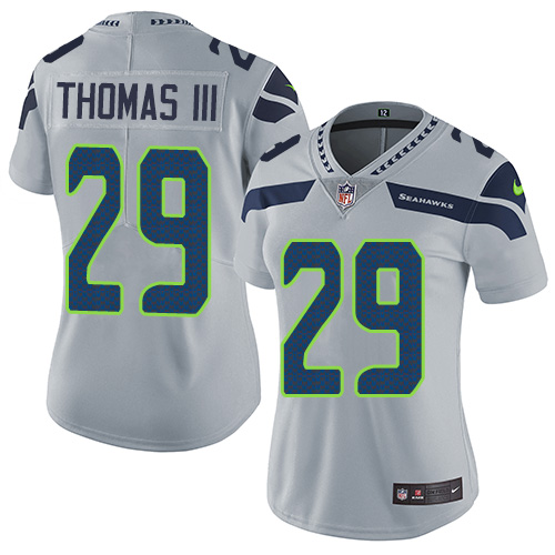 Nike Seahawks #29 Earl Thomas III Grey Alternate Women's Stitched NFL Vapor Untouchable Limited Jersey