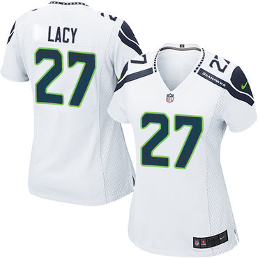 Nike Seahawks #27 Eddie Lacy White Women's Stitched NFL Elite Jersey