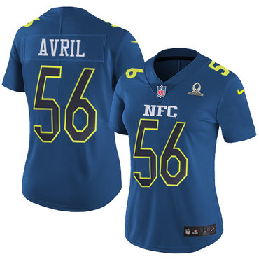 Nike Seahawks #56 Cliff Avril Navy Women's Stitched NFL Limited NFC 2017 Pro Bowl Jersey