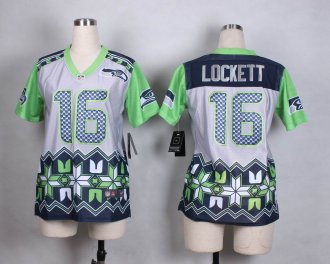 Women Nike Seahawks #16 Tyler Lockett Grey Stitched NFL Elite Noble Fashion Jersey