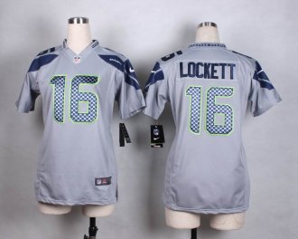 Women Nike Seahawks #16 Tyler Lockett Grey Alternate Stitched NFL Elite Jersey