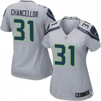 Women's Nike Seahawks #31 Kam Chancellor Grey Alternate Stitched NFL Elite Jersey