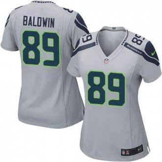 Women's Nike Seahawks #89 Doug Baldwin Grey Alternate Stitched NFL Elite Jersey