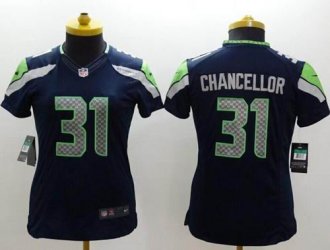 Women's Nike Seahawks #31 Kam Chancellor Steel Blue Team Color NFL jersey