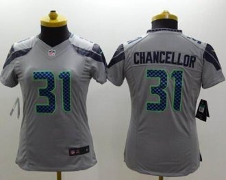 Women's Nike Seahawks #31 Kam Chancellor Grey Alternate NFL jersey