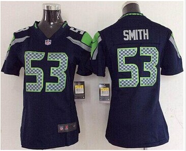 Women's Seattle Seahawks #53 Malcolm Smith Steel Blue NFL Elite Jersey