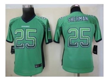 NEW women nfl jerseys seattle seahawks #25 sherman green(Elite drift fashion)