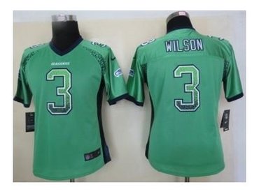 NEW women nfl jerseys seattle seahawks #3 wilson green(Elite drift fashion)