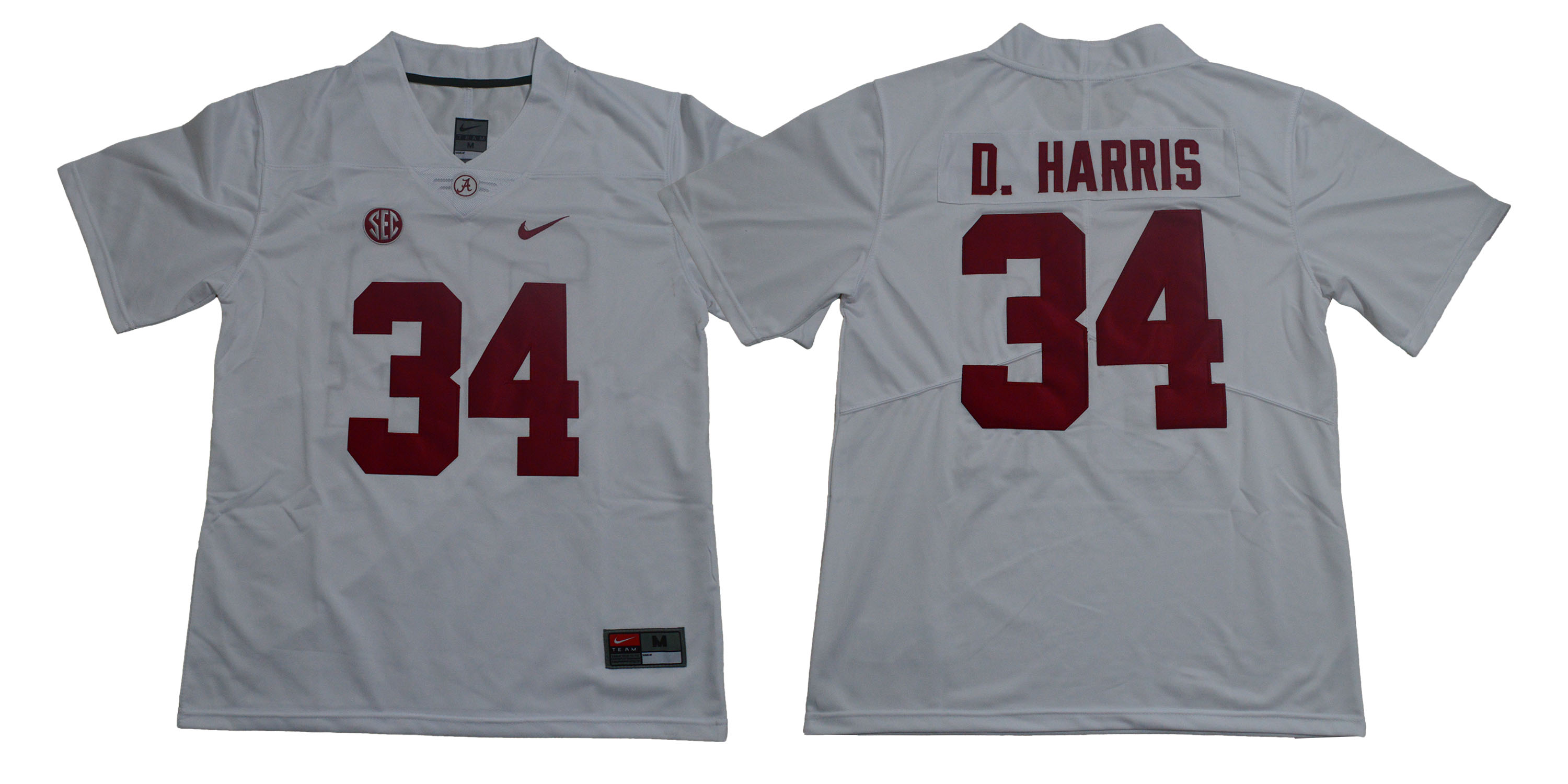 Alabama Crimson Tide 34 Damien Harris White Nike College Football Jersey