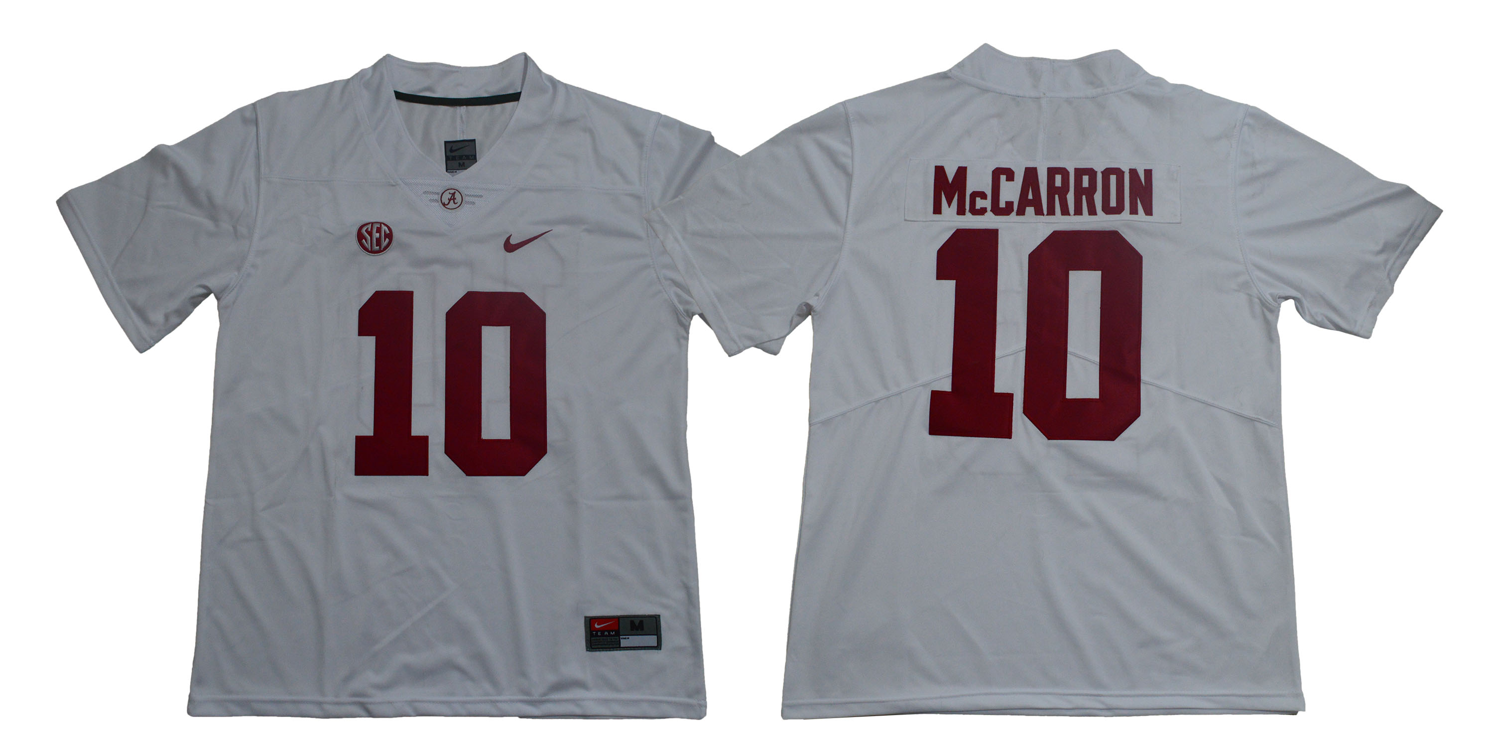 Alabama Crimson Tide 10 A.J. McCarron White Nike College Football Jersey