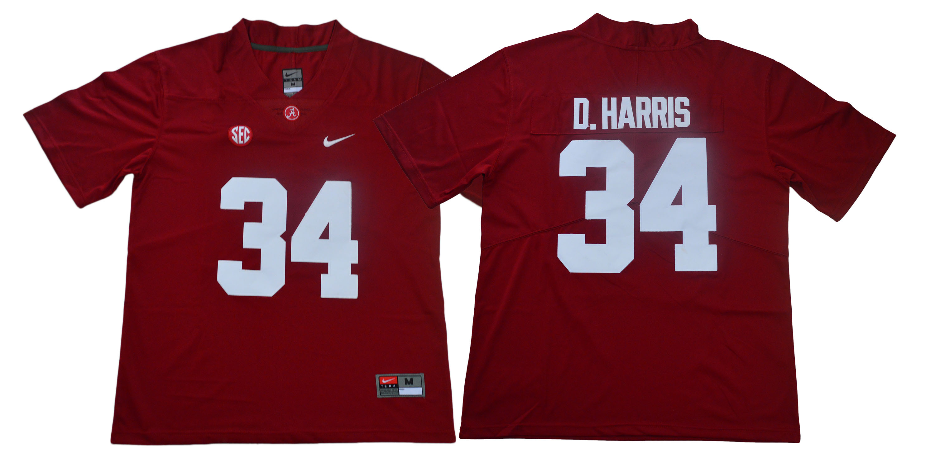 Alabama Crimson Tide 34 Damien Harris Red Nike College Football Jersey