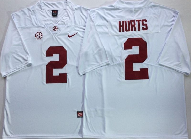 Alabama Crimson Tide 2 Jalen Hurts White Nike College Football Jersey