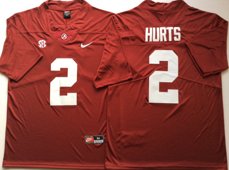 Alabama Crimson Tide 2 Jalen Hurts Red Nike College Football Jersey