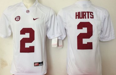 Alabama Crimson Tide 2 Jalen Hurts White College Football Jersey