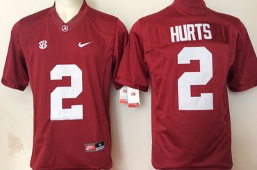 Alabama Crimson Tide 2 Jalen Hurts Red College Football Jersey