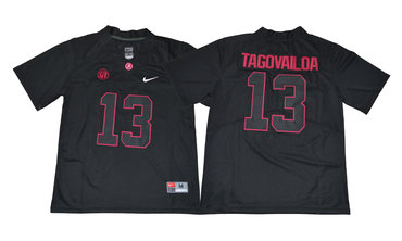 Alabama Crimson Tide 13 Tua Tagovailoa Black College Football Jersey