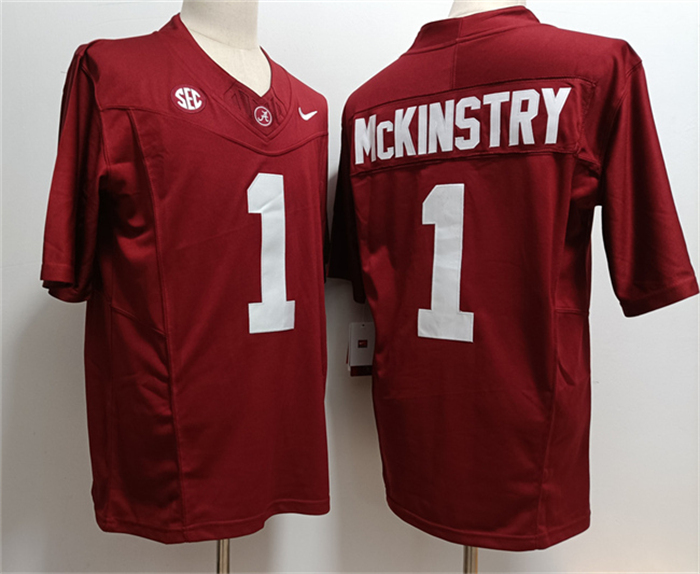 Men's Alabama Crimson Tide #1 Kool-Aid McKinstry Red 2023 F.U.S.E. Stitched Football Jersey