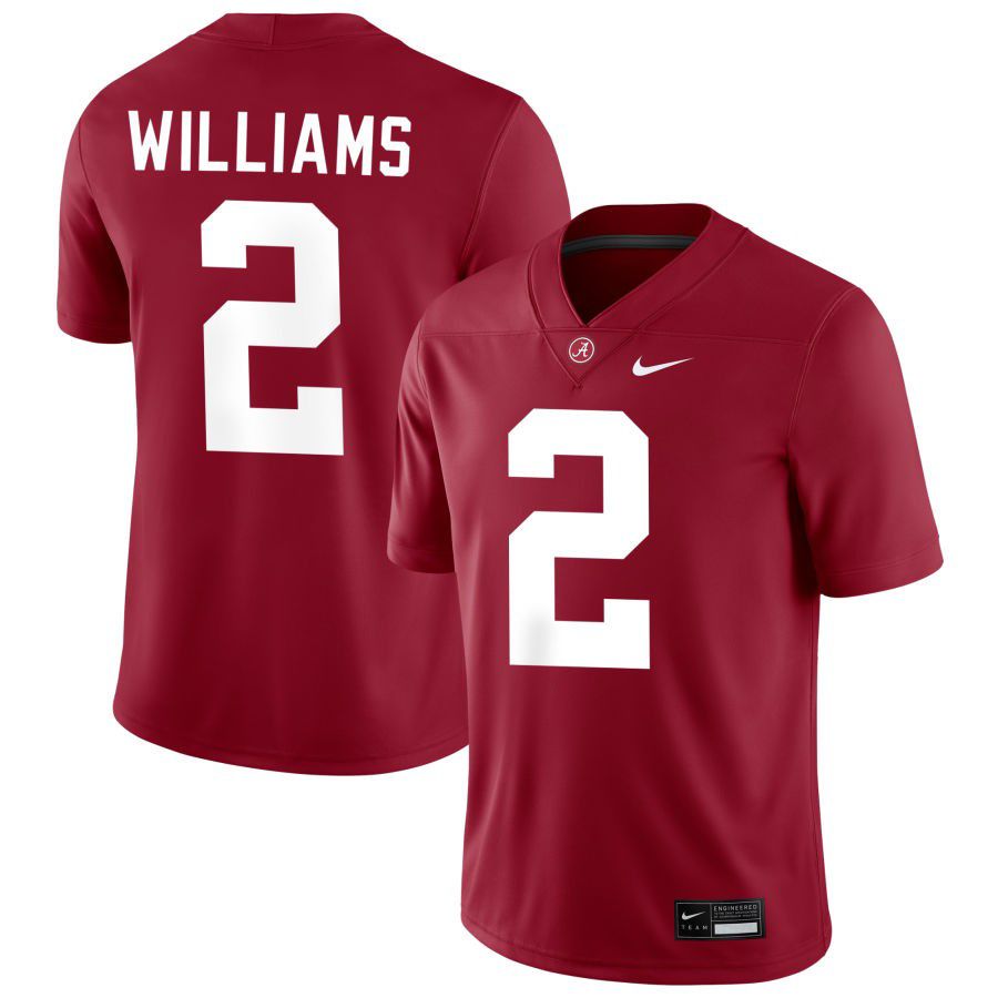 Men's Alabama Crimson Tide #2 Ryan Williams Red Stitched Football Jersey