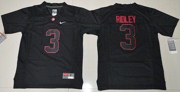 Alabama Crimson Tide 3 Calvin Ridley Black College Football Jersey