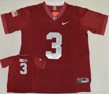 Alabama Crimson Tide 3 Calvin Ridley Red USA Flag Football Jersey