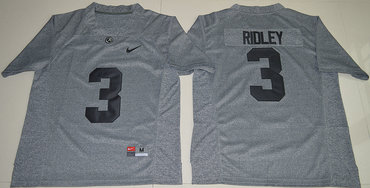 Alabama Crimson Tide 3 Calvin Ridley Grey College Football Jersey