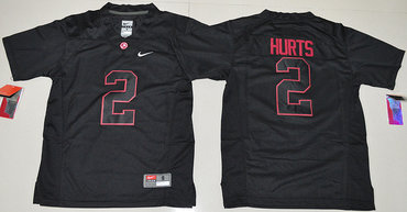 Alabama Crimson Tide 2 Jalen Hurts Black College Football Jersey