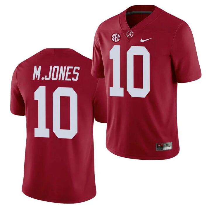 Men's Alabama Crimson Tide #10 Mac Jones Red Stitched Jersey