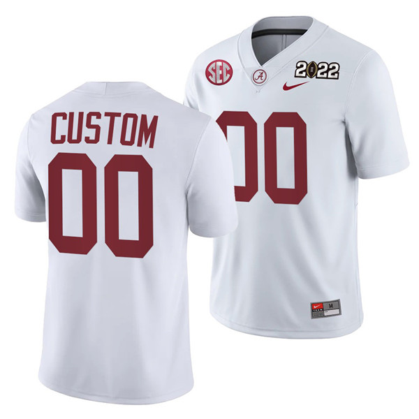 Men's Alabama Crimson Tide ACTIVE PLAYER Custom 2022 Patch White College Football Stitched Jersey