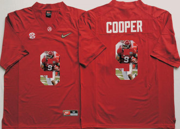 Alabama Crimson Tide 9 Amari Cooper Red With Silver Logo Portrait Number College Jersey