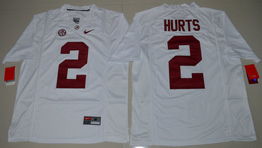 Alabama Crimson Tide 2 Jalen Hurts White College Jersey