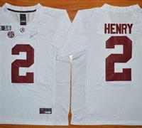 Alabama Crimson Tide #2 Derrick Henry White 2016 National Championship Stitched NCAA Jersey