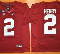 Alabama Crimson Tide #2 Derrick Henry Red 2016 National Championship Stitched NCAA Jersey