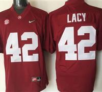 Alabama Crimson Tide #42 Eddie Lacy Red 2016 National Championship Stitched NCAA Jersey