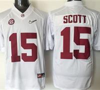 Alabama Crimson Tide #15 JK Scott White 2016 National Championship Stitched NCAA Jersey