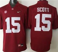 Alabama Crimson Tide #15 JK Scott Red 2016 National Championship Stitched NCAA Jersey