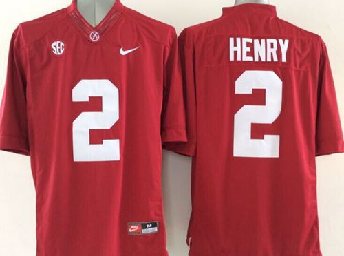 Alabama Crimson Tide #2 Derrick Henry Red SEC Patch Stitched NCAA Jersey