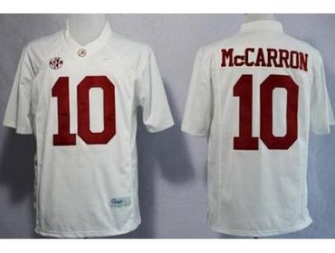 Alabama Crimson Tide 10 A.J McCarron White Limited NCAA Jerseys