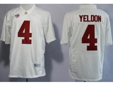 Alabama Crimson Tide 4 T.J Yeldon White Limited NCAA Jerseys