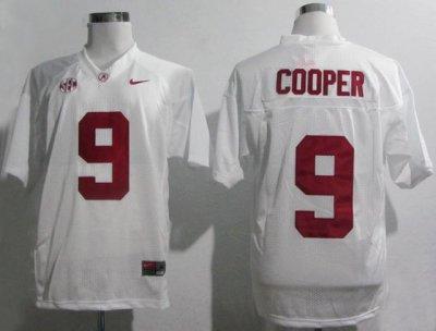 Alabama Crimson Tide 9 Amari Cooper White 2012 SEC Patch College Football NCAA Jerseys